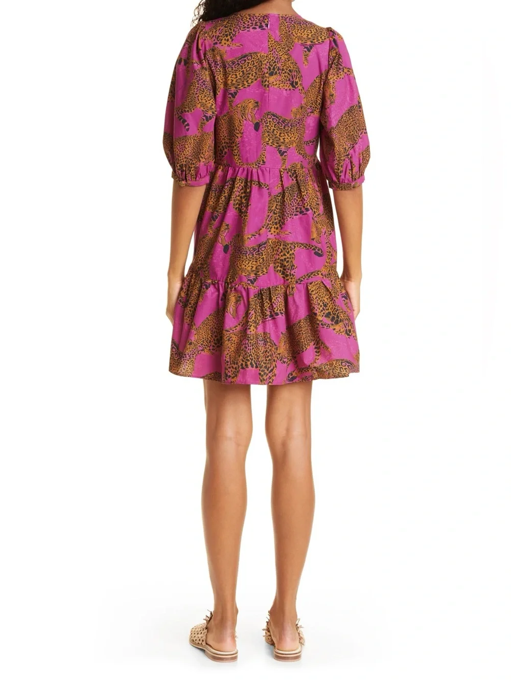 Farm RioPink Leopard Print Tiered Mini Dress - Picture 2 of 12